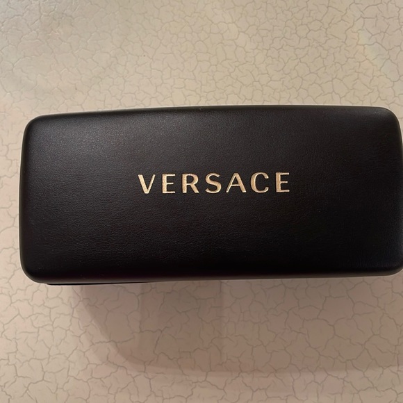 Versace Sunglasses Eyeglasses Leather Hard Case with Cleaning Cloth - Picture 1 of 7